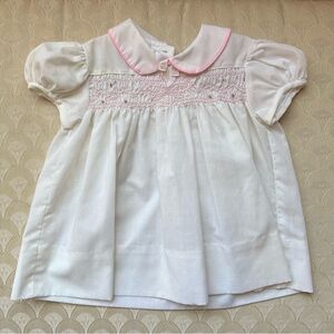 Vintage Polly Flinders bow smock, size 12M